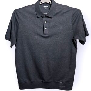 Lands' End Men's Polo Shirt – Size Large – 100% Cotton Supima – Charcoal Gray